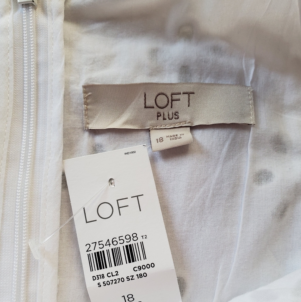 NWT LOFT Plus Eyelet Dress - Picture 7 of 8